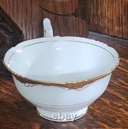 4 Sets Coalport Eden Cups & Saucers Gold on White Background