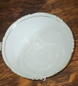 4 Sets Coalport Eden Cups & Saucers Gold on White Background