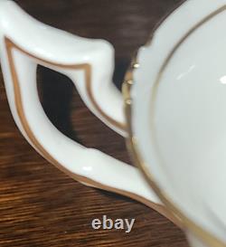 4 Sets Coalport Eden Cups & Saucers Gold on White Background