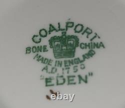 4 Sets Coalport Eden Cups & Saucers Gold on White Background