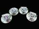 (4 Sets) Flowers Herend Gold Rim Demitasse Cups & Saucers #1728 Hand Painted