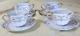 4 Sets Limoges G Ahrenfeldt Two Handled Gold Cup Bowl Saucer Pink Garland Flower