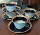 4 T&v Tressemanes Vogt French Limoges Cups & Saucers Conde Style Gold Encrusted