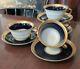 4 T&v Tressemanes Vogt French Limoges Cups & Saucers Conde Style Gold Encrusted
