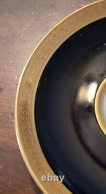 4 T&V Tressemanes Vogt French Limoges Cups & Saucers Conde Style Gold Encrusted