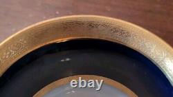 4 T&V Tressemanes Vogt French Limoges Cups & Saucers Conde Style Gold Encrusted
