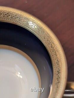 4 T&V Tressemanes Vogt French Limoges Cups & Saucers Conde Style Gold Encrusted