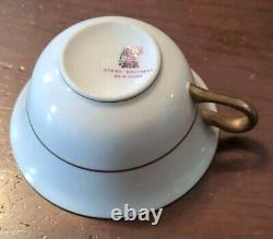 4 T&V Tressemanes Vogt French Limoges Cups & Saucers Conde Style Gold Encrusted