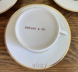 4 Tiffany & Co Demitasse/Espresso Cups & Saucers Gold Trim Holds 5 oz PRISTINE