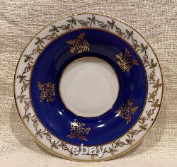 4 Vintage Fine Porcelain Cobalt Blue Gold Lined Demitasse Cups&Saucers SEP W GDR