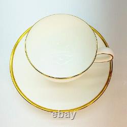 4 Wedgwood California Sets Of Cups With Saucers Elegant White Gold Trim England