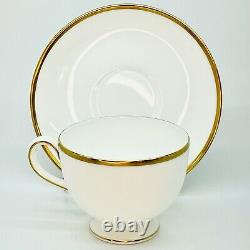 4 Wedgwood California Sets Of Cups With Saucers Elegant White Gold Trim England