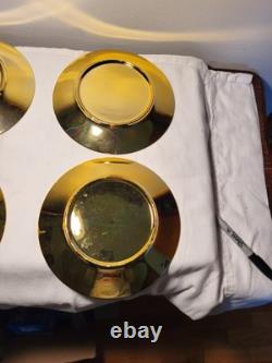 4 ea Vintage Gold luxury Chinese Dragon Porcelain Cups & Saucers & cake plates