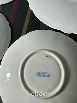 4 x AYNSLEY CHINA BLUE GOLD CUP & SAUCER SET with sandwich plate pattern #8444