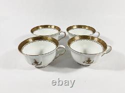 4x Gustavsberg Willhem Kage Ambassador Gold Coffee Cups & Saucers