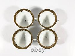 4x Gustavsberg Willhem Kage Ambassador Gold Coffee Cups & Saucers