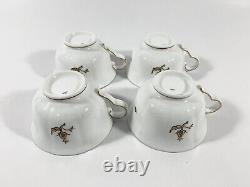 4x Gustavsberg Willhem Kage Ambassador Gold Coffee Cups & Saucers