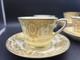4x Lovelyvintage Royal Worcester Bone Chine Heavy Gold Guilded Cups Saucers 1950