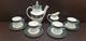 4x Person Royal Doulton Carlyle Coffee Set Cups Saucers Green Gold