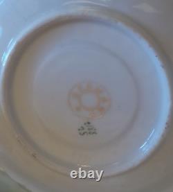 5 Antique German Handpained Flowers Porcelain Dematasse Cups & Saucers