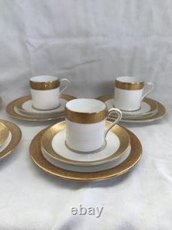 5 Wedgwood Ascot pattern Coffee Can Trio's Cup, Saucer and Plate
