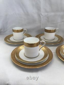 5 Wedgwood Ascot pattern Coffee Can Trio's Cup, Saucer and Plate