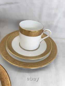 5 Wedgwood Ascot pattern Coffee Can Trio's Cup, Saucer and Plate