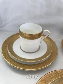 5 Wedgwood Ascot pattern Coffee Can Trio's Cup, Saucer and Plate