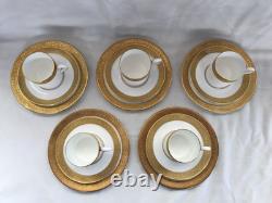 5 Wedgwood Ascot pattern Coffee Can Trio's Cup, Saucer and Plate