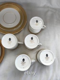 5 Wedgwood Ascot pattern Coffee Can Trio's Cup, Saucer and Plate