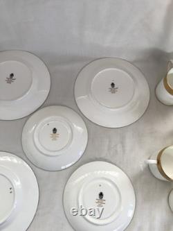 5 Wedgwood Ascot pattern Coffee Can Trio's Cup, Saucer and Plate