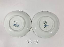 5x Royal Copenhagen Blue Flower 1870 Gold Rim Coffee Cups & Saucers Set