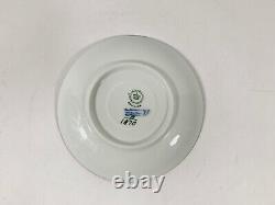 5x Royal Copenhagen Blue Flower 1870 Gold Rim Coffee Cups & Saucers Set
