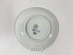 5x Royal Copenhagen Blue Flower 1870 Gold Rim Coffee Cups & Saucers Set