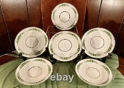 6NewLomonosov Russian China Demitasse TeaCups&Saucers Green Gold Band Set 6