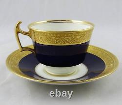 6 Cauldon Gold Encrusted Cobalt Blue Demitasse Cups & Saucers Multiple Available