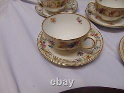 (6) Dresden Schumann Bavaria Bouillion Cups & Saucers double handle soup gold