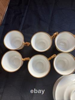(6) H&C Selb Bavaria Heinrich Demitasse Espresso Cups & Saucers Gold Encrusted