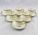 6 L. Bernardaud & Co Limoges Gold Band Greek Key Demitasse Cups & Saucers