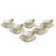 6 Limoges France Gilt Porcelain Cup & Saucers Napoleonic With Bees Circa 1920