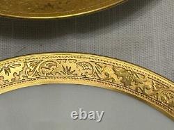 6 Raynaud Limoges AMBASSADOR Coffee or Tea SAUCERS Only Gold Encrusted 5 3/4