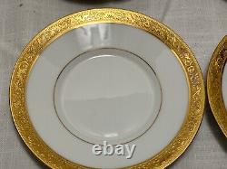 6 Raynaud Limoges AMBASSADOR Coffee or Tea SAUCERS Only Gold Encrusted 5 3/4