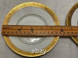 6 Raynaud Limoges AMBASSADOR Coffee or Tea SAUCERS Only Gold Encrusted 5 3/4
