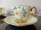 6 Regency Cabbage Rose Heavily Gold Gilded 1930s Tea Cups & Saucers