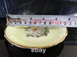 6 Regency cabbage rose heavily gold gilded 1930s tea cups & saucers