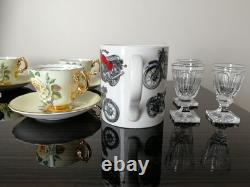 6 Regency cabbage rose heavily gold gilded 1930s tea cups & saucers