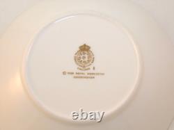 6 Royal Worcester Sandringham Cobalt Blue Gilded Coffee Cups & Saucers 1980s