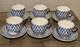 6 Sets Cobalt Net By Lomonosov Russia Ussr Blue & Gold Flat Cups & Saucers