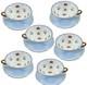 6 Sets Of Shelley Blue Oleander Wild Flowers Footed Tea Cups Saucers Gold Trim