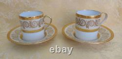 6 Sets Vintage ANC Fabrique Royale Limoges France Gold Demitasse Cups/Saucers